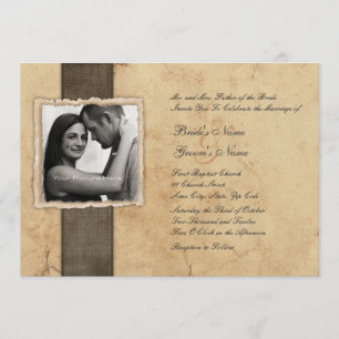 Engagement Photo Vintage Wedding Invitations
