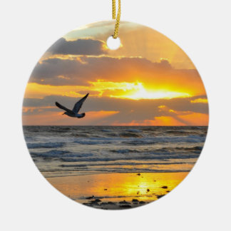 Engagement Proposal Sunrise on the Beach Ornament