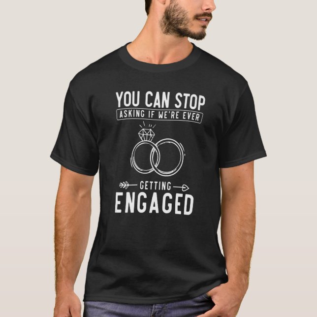 Engagement Reveal Newly Engaged Couple  Engagement T-Shirt (Front)