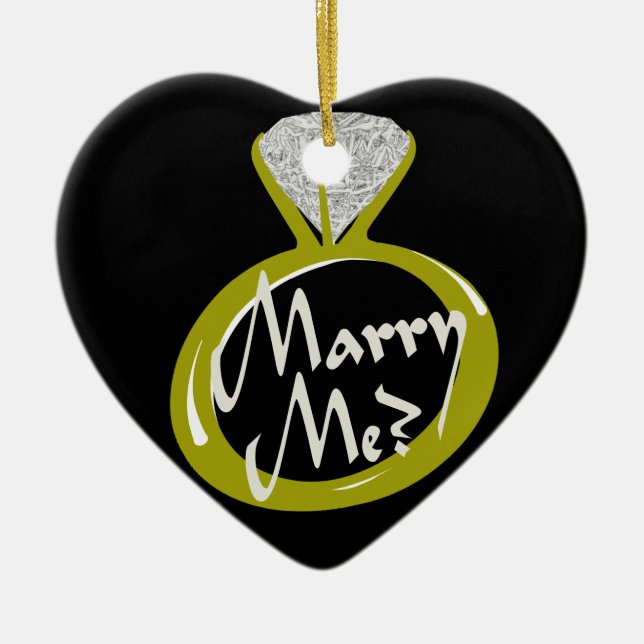 Engagement Ring "Marry Me" Ceramic Tree Decoration (Front)