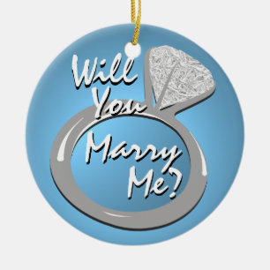 Engagement Ring "Marry Me" Ceramic Tree Decoration