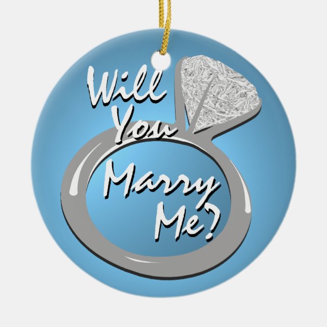 Engagement Ring "Marry Me" Ceramic Tree Decoration (Front)