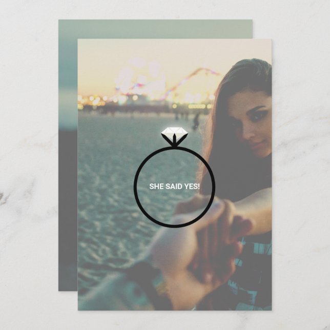 Engagement Ring Party Invitation (Front/Back)