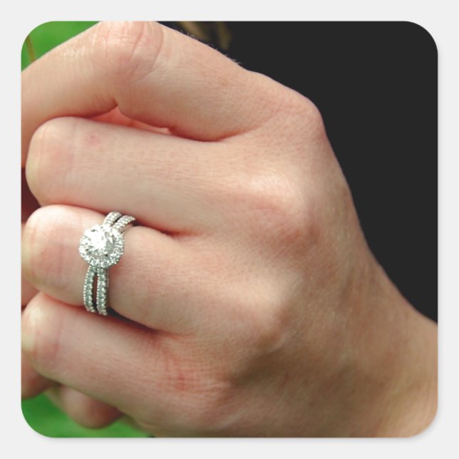 Engagement ring with Daisy Square Sticker (Front)