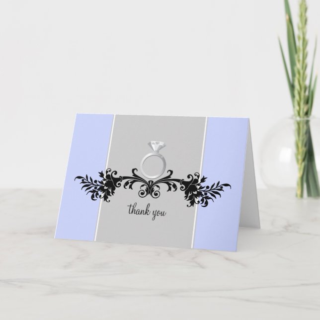 Engagement Shower Thank You Cards {Light Blue} (Front)