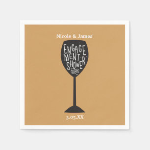 ENGAGEMENT SHOWER Wine Glass ANY COLOR Napkins