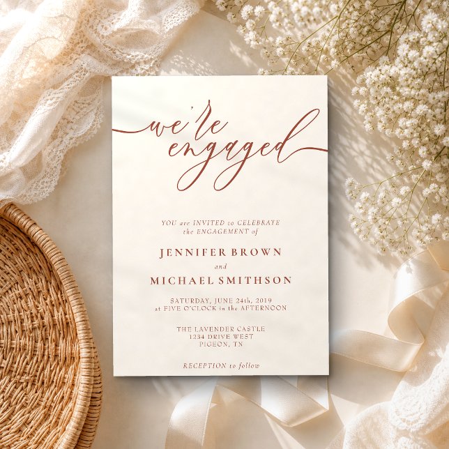 Engagement Simple wedding Terracotta Invitation (Creator Uploaded)