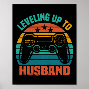 Engagement Tee For Groom Video Game Lovers Poster
