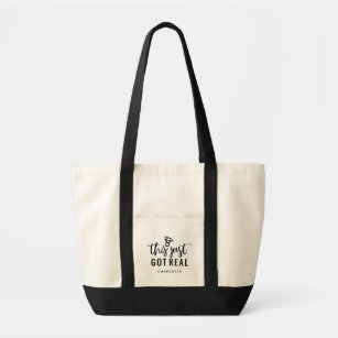 Engagement This Just Got Real Engagement Ring Name Tote Bag