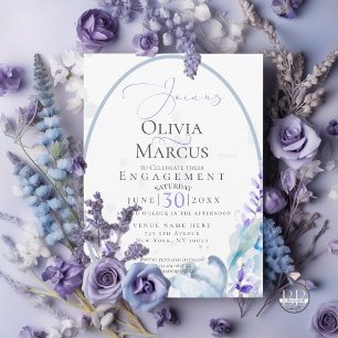ENGAGEMENT Watercolor Lavender - Dusty Blue Invitation