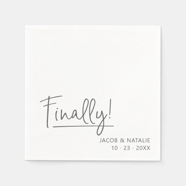 Engagement / Wedding | Finally! | Paper Napkin (Front)