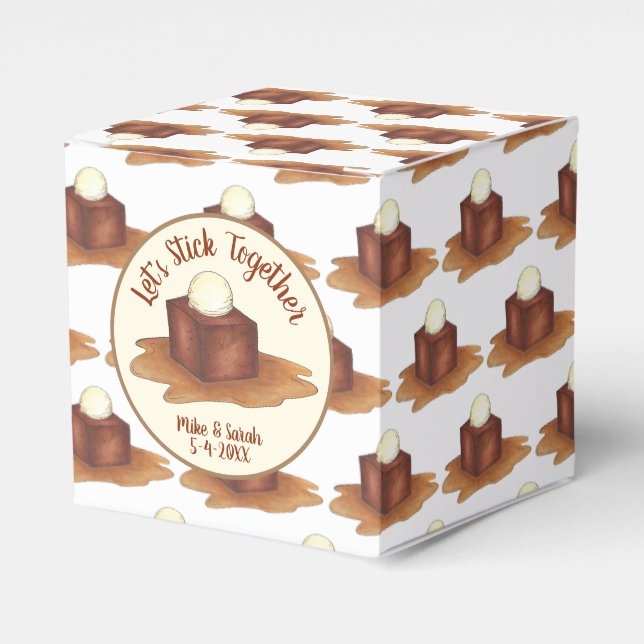Engagement Wedding Party Sticky Toffee Pudding Favour Box (Front Side)