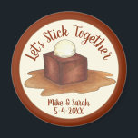 Engagement Wedding Party Sticky Toffee Pudding Magnet<br><div class="desc">Design features an original marker illustration of delicious sticky toffee pudding. A staple in British cuisine, this dessert features a soft, date-based cake drowned in a sweet toffee sauce and served with a scoop of vanilla ice cream. Ideal for a 'let's stick together' themed engagement or anniversary celebration, a bakery...</div>