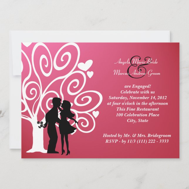 Engagement/ Wedding Silhouette Invitation (Front)