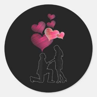 Engagement - Will You Marry Me_ Propose Fiancee We Classic Round Sticker