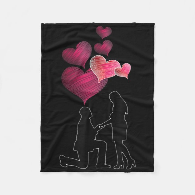 Engagement - Will You Marry Me_ Propose Fiancee We Fleece Blanket (Front)