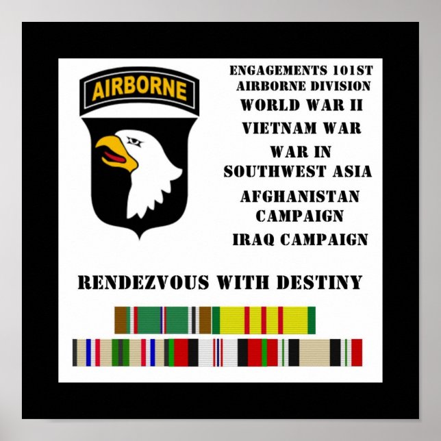 Engagements of the 101st airborne division poster (Front)