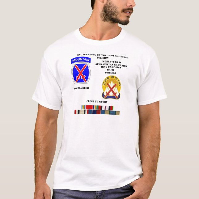 Engagements of  the 10th Mountain division T-Shirt (Front)