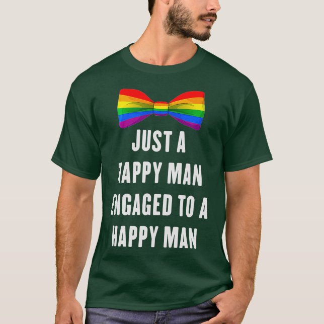 Engayged Groom To Be  LGBT Gay Men Couple T-Shirt (Front)