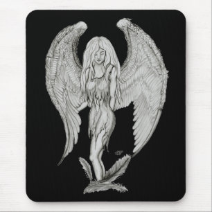 Engel - Black and white design Mouse Pad