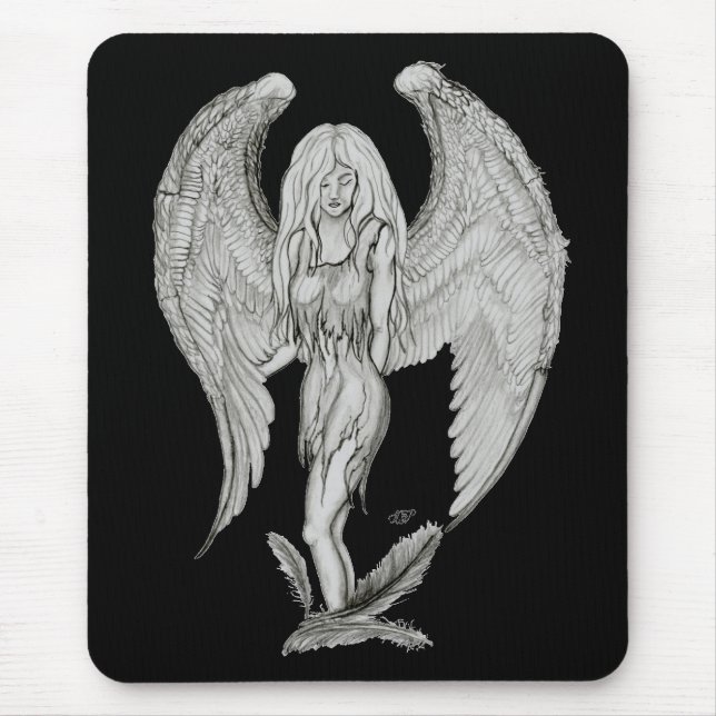 Engel - Black and white design Mouse Pad (Front)