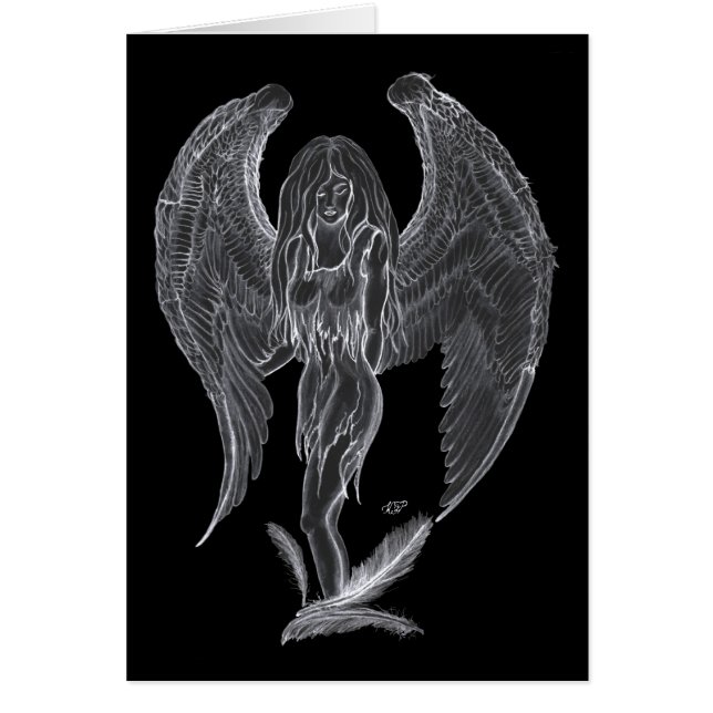 Engel Bleistiftzeichnung Black and white Design (Front)