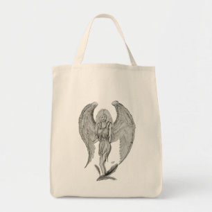 Engel Bleistiftzeichnung Black and white Design Tote Bag