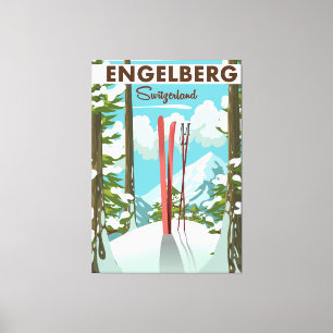 Engelberg Switzerland ski poster  Canvas Print