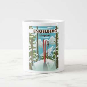 Engelberg Switzerland ski poster  Large Coffee Mug