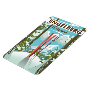 Engelberg Switzerland ski poster Magnet