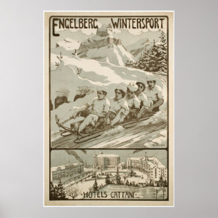 Engelberg Wintersport,Switzerland,Ski Poster