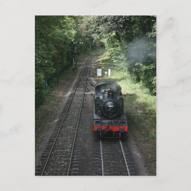 Engine approaching Bishops Lydeard station Postcard (Front)