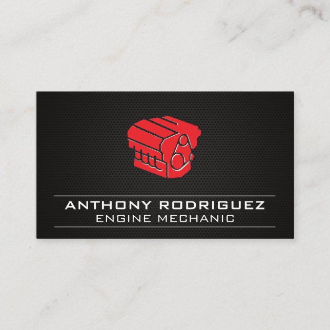Engine Block | Carbon Fibre Business Card (Front)