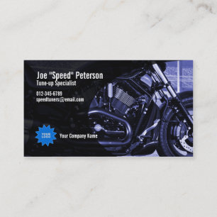 Engine Blue Motorbike Service Business Card