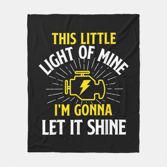 Engine Control Light - Car Guy Auto Mechanic Fleece Blanket (Front)