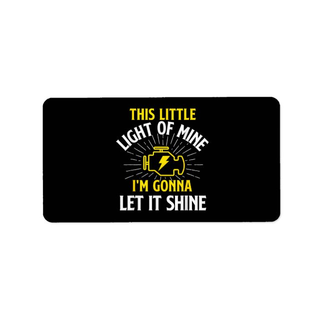 Engine Control Light - Car Guy Auto Mechanic Label (Front)
