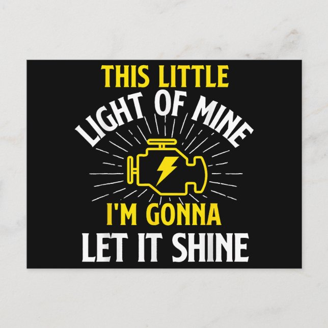 Engine Control Light - Car Guy Auto Mechanic Postcard (Front)