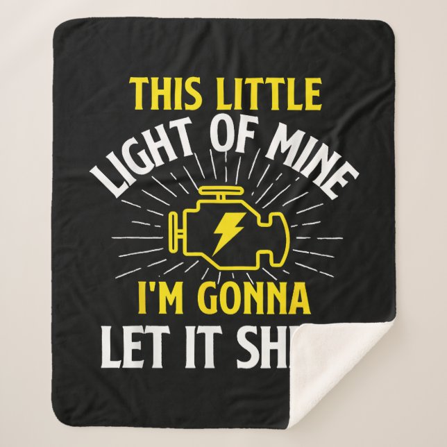 Engine Control Light - Car Guy Auto Mechanic Sherpa Blanket (Front)