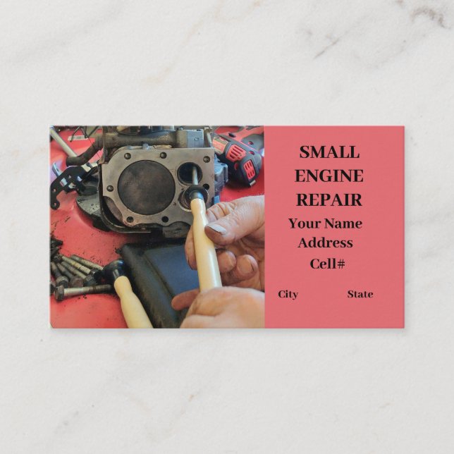 Engine Repair Small Engine piston valve tools Business Card (Front)