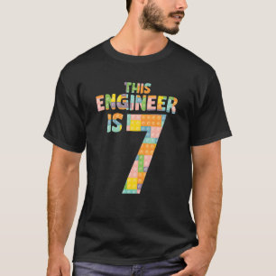 Engineer 7 Years Seventh Birthday Born 2015 Master T-Shirt