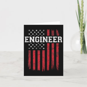 Engineer American Flag Usa Patriot Patriotic  Card