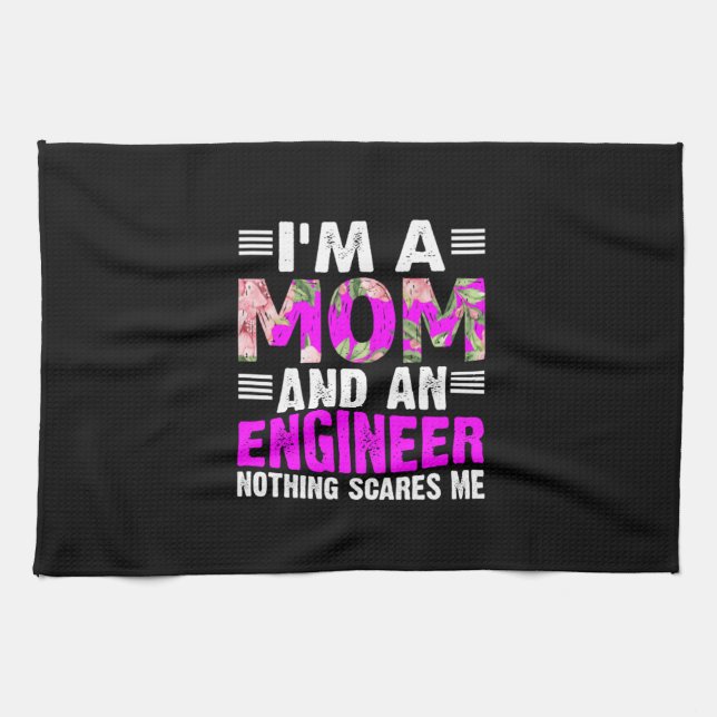 Engineer Art A Mum And An Engineer Tea Towel (Horizontal)