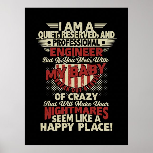 Engineer Art Professional Engineer Poster (Front)