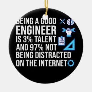 Engineer Being A Good Engineer Computer Software Ceramic Tree Decoration