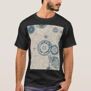 Engineer Blueprint Gears Architecture Structural D T-Shirt