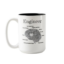 Engineer Brain and Nutritional Label Coffee Mug