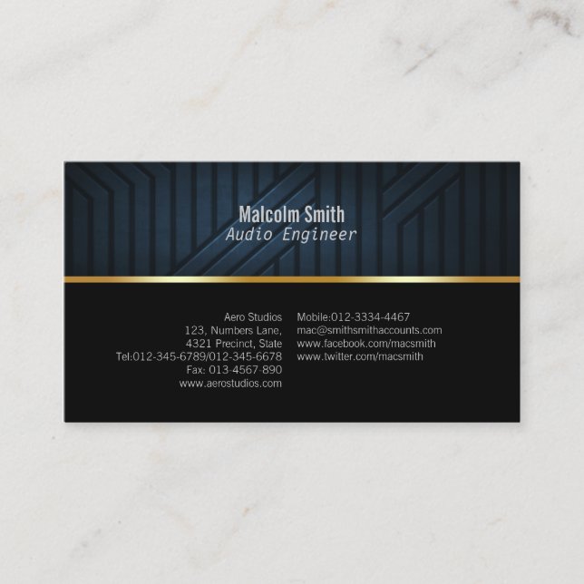 Engineer Business Card Dark Texture (Front)