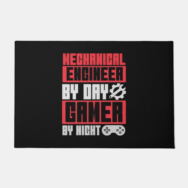 Engineer By Day Gamer By Night Doormat (Front)