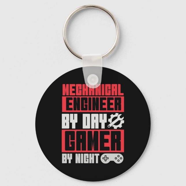 Engineer By Day Gamer By Night Key Ring (Front)