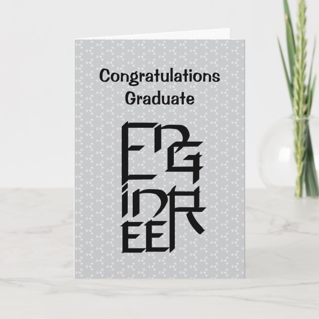 Engineer Character Graduation Card (Front)